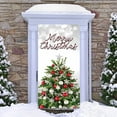 thumbnail image 5 of Christmas Door Cover Hanging Cloth Tapestry 90×200cm White Polyester Holiday Decoration with Adhesive Strips for Wall Party Background, 5 of 6