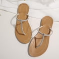 thumbnail image 6 of Summer Comfortable Slides Sandals 2026 Women's Fashionable And Versatile Plus-Size T-Strap Flops for Spring And Summer Trendy And Comfortable Sandals. Silver 38, 6 of 9