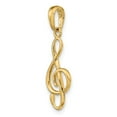 thumbnail image 5 of FB Jewels 14K Yellow Gold 3-D Clef Note Pendant, 5 of 5