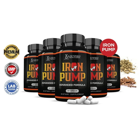 (5 Pack) Iron Pump Advanced Men's Health Formula 1484mg 300 Capsules