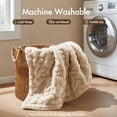 thumbnail image 3 of Solid Ruched Faux Fur Throw (50"x60") - Reverse Ultra-Soft Faux Mink, 2-Sided Use | Oeko-Tex Certified, Machine Washable, 3 of 19