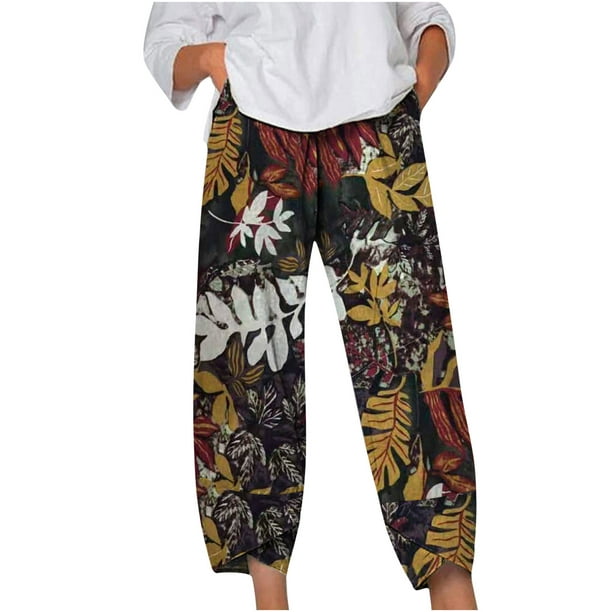 Cropped Pants for Women , Women's High Waisted Capri Pants with
