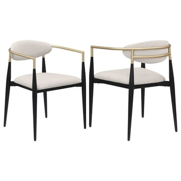 Coaster Alexis Fabric Upholstered Dining Arm Chair Beige