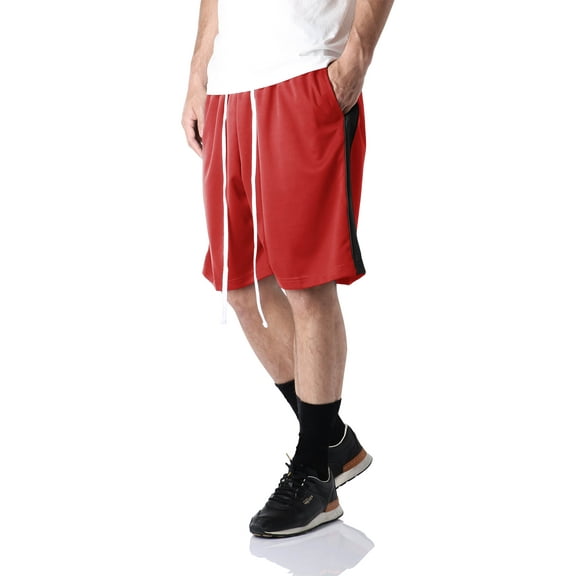 Ma Croix Men's Lightweight Stripe Track Shorts with Drawstring