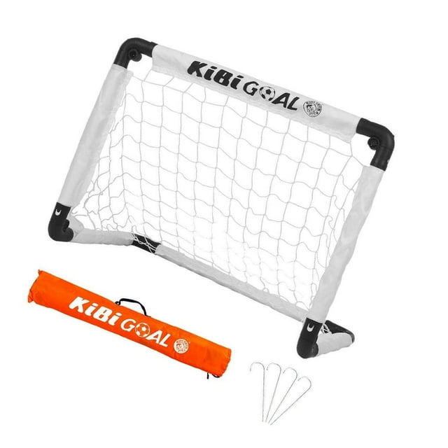 Kids Soccer Goal Set Backyard Soccer Goal Mini Net and Ball White with Storage Bag