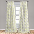 thumbnail image 4 of Ambesonne Pastel Curtains, Brushstroke Drawn Hearts, Pair of 28"x95", Pale Yellow Lilac, 4 of 4