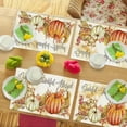 thumbnail image 4 of Fall Pumpkin Placemats Set of 4, Autumn Thanksgiving Day Place Mats Table Mats for Kitchen Dining Table Kitchen Decor Linen 12x18 Inch, 4 of 6