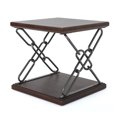 Noble House Industrial Faux Wood Side Table, Dark Walnut