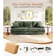 thumbnail image 6 of Welzona 87" Corduroy Sofa, Modern 3-Seater Couch with 2 Throw Pillows, Tool-Free Assembly, Green, 6 of 10
