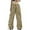 Glisme Khaki179, variant on Glisme Casual Pants For Women Summer Cargo Parachute Pants Loose Fit Pocket Streetwear Watermelon Red Trousers Regular Fit