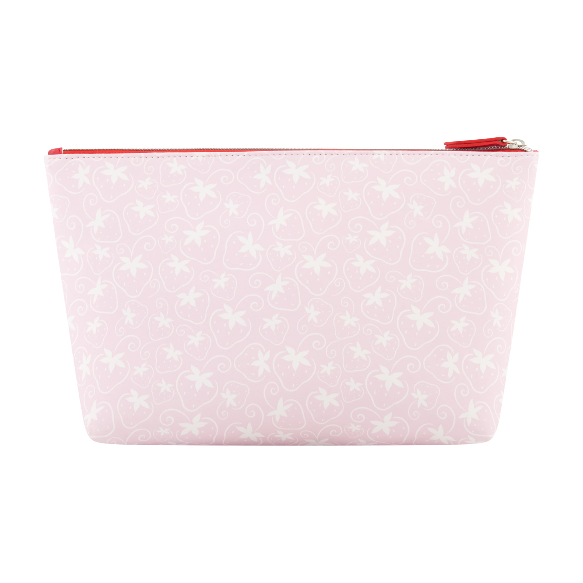 Strawberry Shortcake Women's Makeup Bag, Small Travel Cosmetic Zipper Pouch Organizer, Light Pink