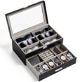 thumbnail image 1 of Organizador de gafas de sol Lifewit de 2 capas con tapa de cristal y 6 ranuras, 1 of 9