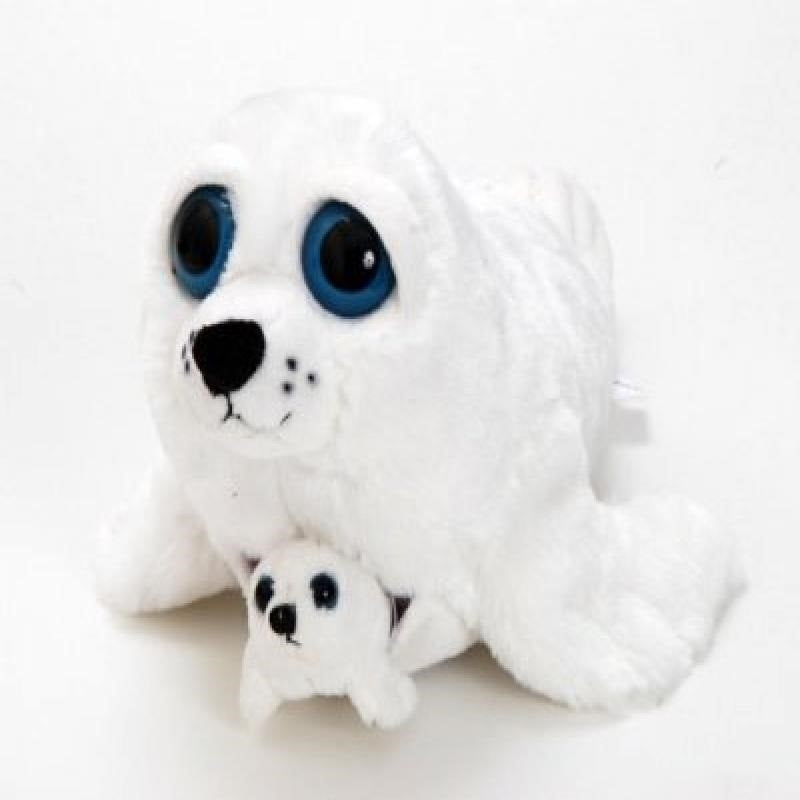 the petting zoo bright eye pocketz harp seal mom and baby 13 inches