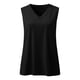 thumbnail image 4 of ICHUANYI Clearance Women's Ladies V Neck Loose Tops Casual Solid Color T-Shirt Sleeveless Blouse Vest(Black, S) ICHUANYI WER2023081013732, 4 of 5