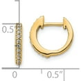 thumbnail image 4 of 14K Yellow Gold Diamond Hinged Hoop Earrings (Width 11) (Length 12) - Jbsp, 4 of 5