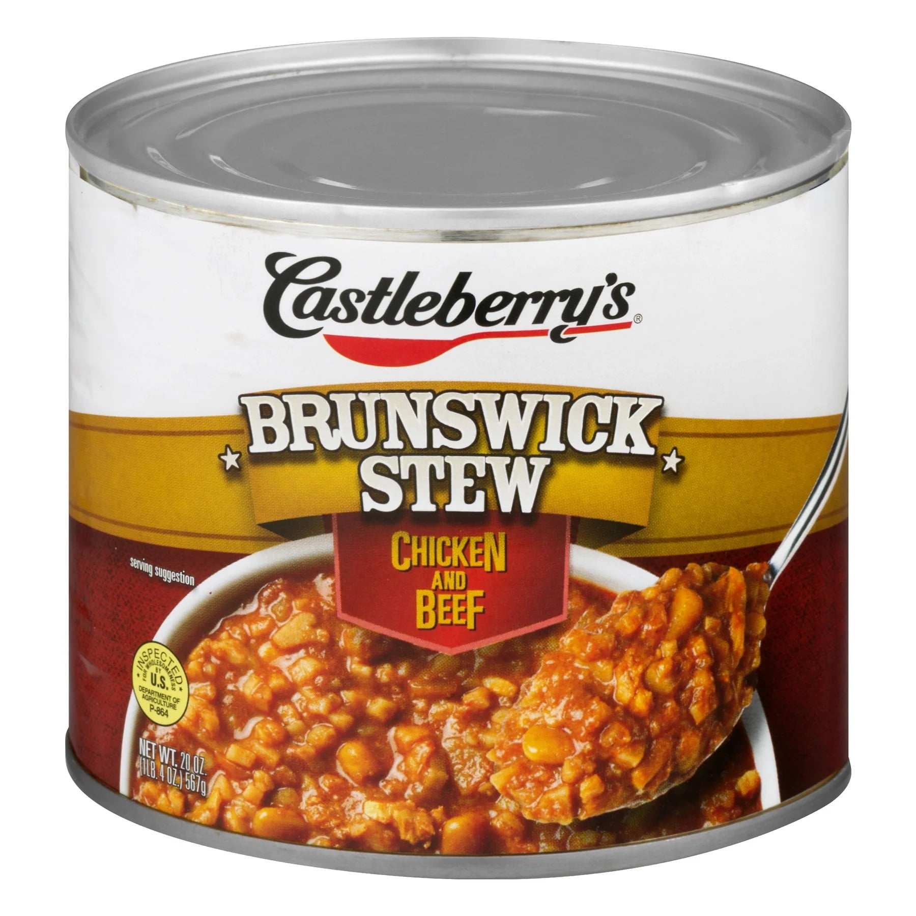 Castleberry’s Brunswick Stew with Chicken and Beef, 20 oz Can – Heat & Serve Southern-Style Meal