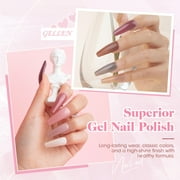 Gellen Gel Nail Polish Kit, 12 Colors Nudes Pink Browns Gel Polish Starter Kit - with 72W UV/LED Nail Lamp & Nail Base Coat & Glossy & Matte Top Coat Salon Manicure Set