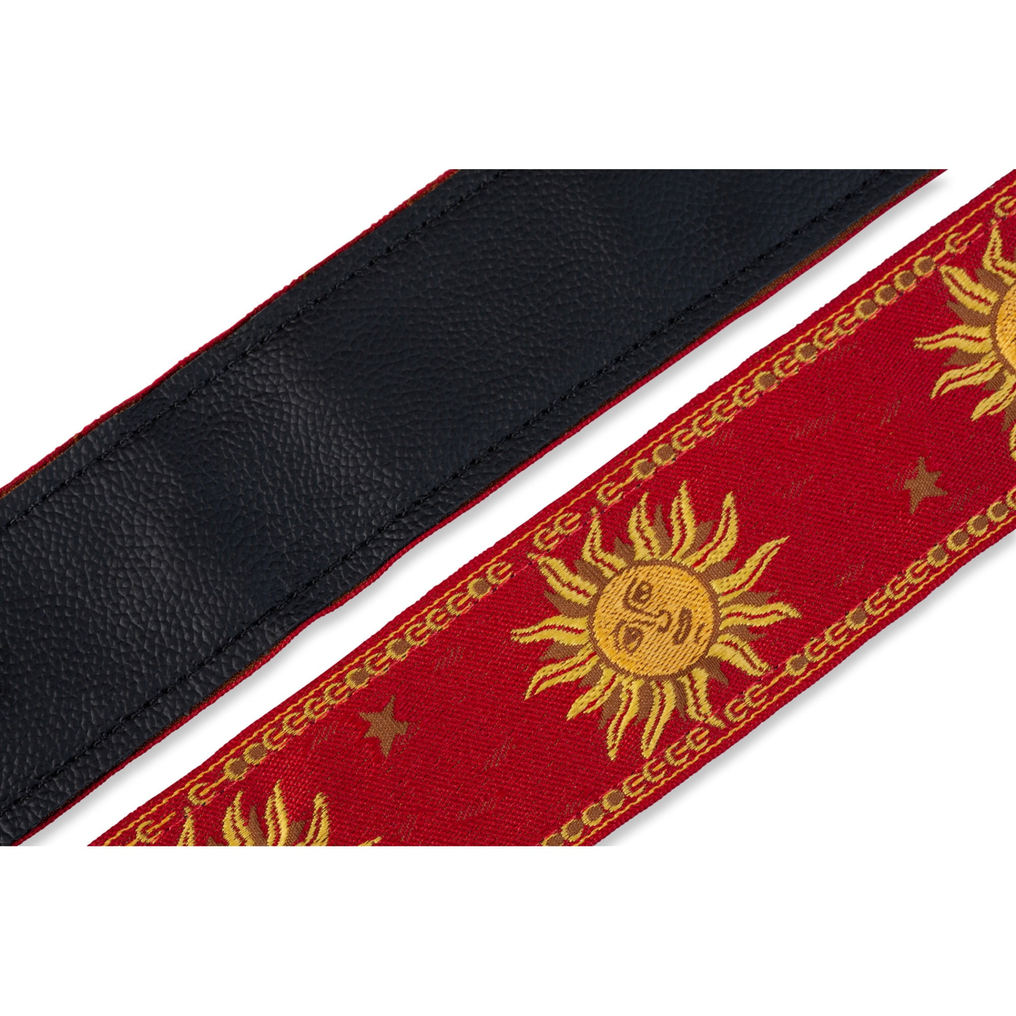 Levy's 2" Jacquard Weave Guitar Strap with Sun Pattern, Red