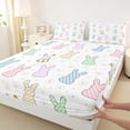 thumbnail image 4 of Erosebridal Kid Plaid Rabbit Print Bed Sheets, Groovy Floral King Sheets, 4 Pieces, 4 of 5
