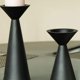 thumbnail image 5 of Juego de 3 candelabros negros - Candelabros de metal compatibles con velas de pilar - Candelabros compatibles con velas de mesa, 5 of 5