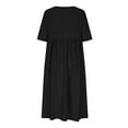 thumbnail image 5 of Meichang Women's Eyelet Dresses Summer Crew Neck Short Sleeve Midi Dresses Solid Loose Fit Hollow Out Dresses Flowy Casual Dresses with Pockets Black XXL, 5 of 6