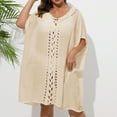 thumbnail image 2 of fatyb Women's Swimsuit Cover up Plus Size Short Sleeve Swimwear Dress Summer Bathing Suit Beach Coverups, 2 of 4