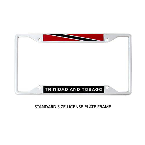 TRINIDAD FLAG BLACK COUNTRY Metal License Plate Frame Tag Holder 