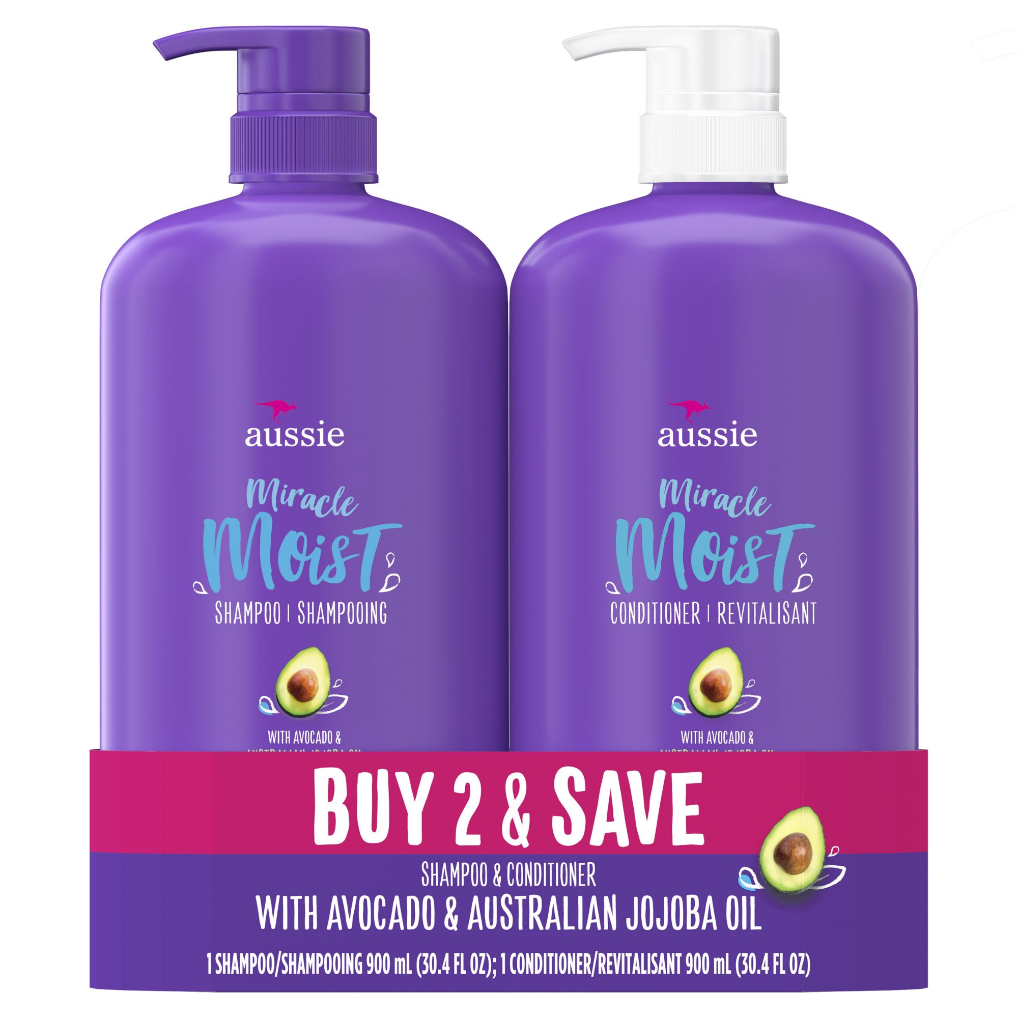 Product Of Aussie Miracle Moist With Avocado & Jojoba Oil , Shampoo and