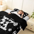 thumbnail image 3 of Erosebridal Ball Games Twin Comforter Sets,Kids Cartoon Monogrammed K Bedding Set For Football Boys,Reversible Black 2-Piece, 3 of 7