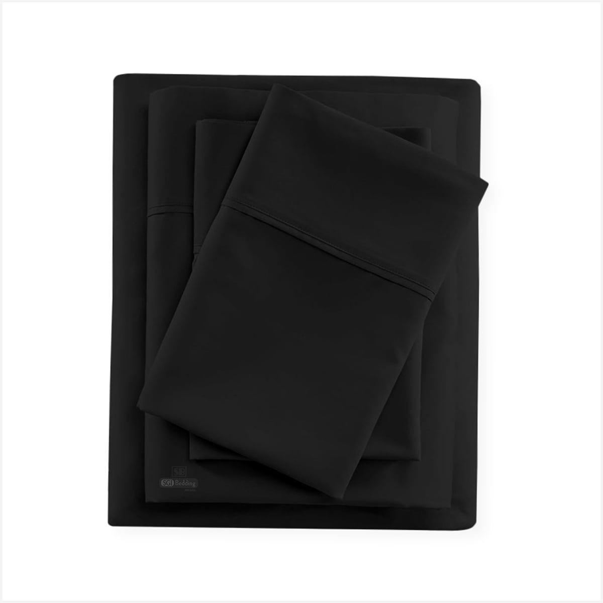 SGI Queen Size Black Sheet Set 15" Deep Pure Microfiber 4 Piece