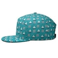 thumbnail image 3 of Tropical Summer Flat Brim Baseball Cap - Nautical Anchor & Compass Snapback Hat for Men Women, 3 of 5