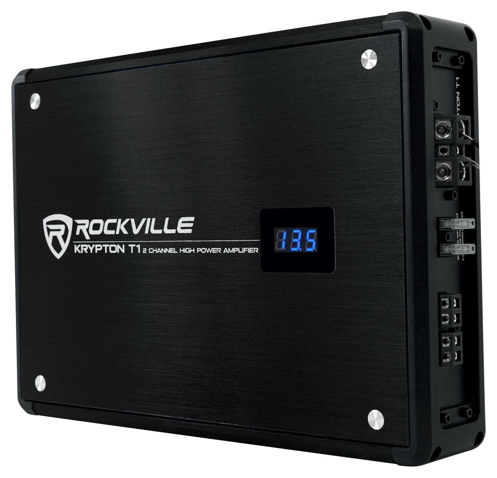Rockville KRYPTON T1 1600 Watt 2 Channel Car Amplifier w VoltMeter+Amp Wire Kit