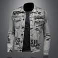 thumbnail image 4 of Chaqueta de mezclilla de alta calidad, abrigo con letras, lavado de copos de nieve, estilo guapo europeo y americano, a la moda, novedad de 2024, M-5XL, 4 of 5