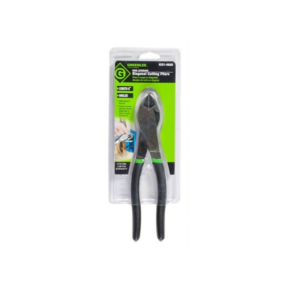 GREENLEE PLIERS,DIAGONAL ,ANGL 8" DIPPED 52028122 0251-08AD