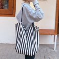 thumbnail image 5 of SUSHANG Striped Bag Big Canvas Tote Bag for Women Summer Beach Classical Fabric Soft Large Handbag Female Large Casual top Handle Bag, 5 of 9