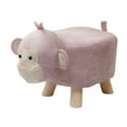 thumbnail image 3 of Animal Footstool Footrest Ottoman Portable Wood Cute Shoes Changing Chair Room Decor Ottoman for Guest Room, Living Room, Porch, Entryway pink monkey, 3 of 8