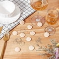 thumbnail image 4 of 1box 30 pcs Wooden Wine Glass Charms Wine Glass Charms Tags Wood Drink Markers with 30 pcs Flat Round Wood Pendants 30 pcs Hoop Earrings Findings for Party Favors Family Gathering, 4 of 8