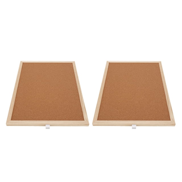Cork Boards, Decorative Hanging Pin Board Non Deform 2Pcs Lightweight Reusable with Wooden Frame for Mome
