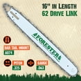 thumbnail image 2 of FORESTER 16" Replacement Chainsaw Bar & Chain Combo - 16in Length, .325 Pitch, .063 Gauge, A074 Mount - Replacement Chain Saw Parts Kit For Stihl, 2 of 7