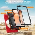 thumbnail image 4 of Funda para Samsung Galaxy Tab A9, Funda Protectora de Silicona Anti-caída + Capa de PC con Asa, Soporte, Correa para el Hombro, Resistente a Golpes, Tres Pruebas, Funda Protectora para Tablet, Rojo,, 4 of 10