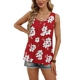 thumbnail image 4 of Ronuti Tank Tops for Women Summer Tops Trendy Dressy Casual Spring Vacation Outfits Crewneck Button Down Sleeveless Shirts, 4 of 8