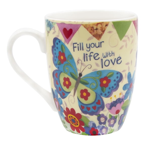 Divinity Beautiful Butterfly, John 13: 35 Ceramic 12 oz. Coffee Mug
