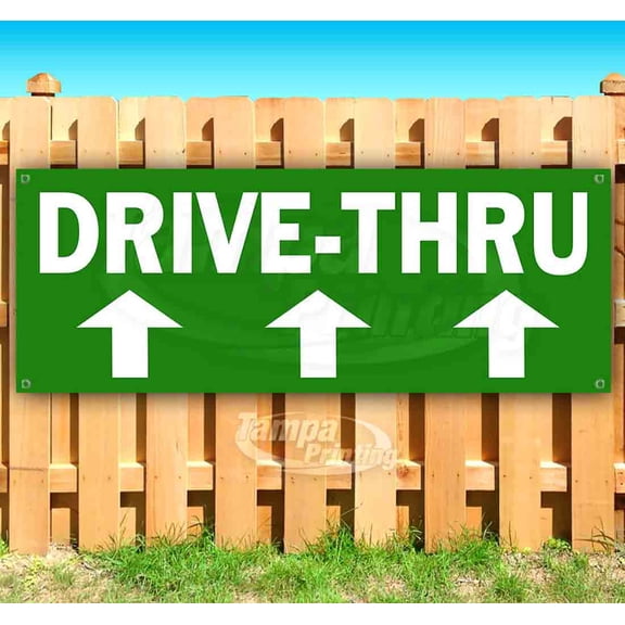 Drive-Thru 13 oz Vinyl Banner With Metal Grommets