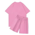 thumbnail image 3 of Sueño Conjunto de jogging informal para niños combinado con pantalones cortos de manga corta Conjunto de dos piezas Rosa 110, 3 of 3
