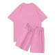thumbnail image 3 of Conjunto de jogging informal para niños combinado con pantalones cortos de manga corta Conjunto de dos piezas Rosa 120, 3 of 3