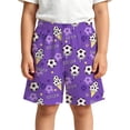 thumbnail image 4 of Angala Child Shorts Elastic Waist Soccer Print Running Shorts Summer Comfortable Stretch Soccer Sports Casual Toddler Boys Shorts Size 2-3 Years Purple, 4 of 4