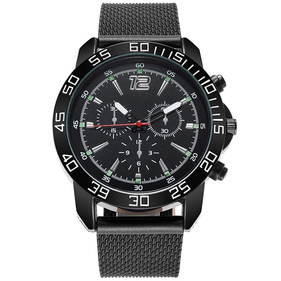 Fsqjgq Watches for Men with Stainless Steel Mesh Band Waterproof Business Dress Quartz Wristwatch B