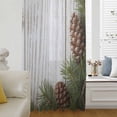 thumbnail image 6 of Vintage Pine Cones Sheer Curtains 54 Inches Long, Retro Botanical Watercolor Wooden Light Filering Curtains, Breathable Simi Curtain Privacy Drapes for Kitchen Bathroom Nursery Small Window Treatment, 6 of 9