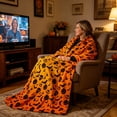 thumbnail image 4 of Yhmxh Halloween Throw Blankets, Soft Ghost Throw Blanket Cute Funny Spooky Blanket, Cozy & Warm Halloween Decor Plush Fuzzy Reversible Blankets for Bed Sofa Couch Livingroom Chair Car Travel, 4 of 6