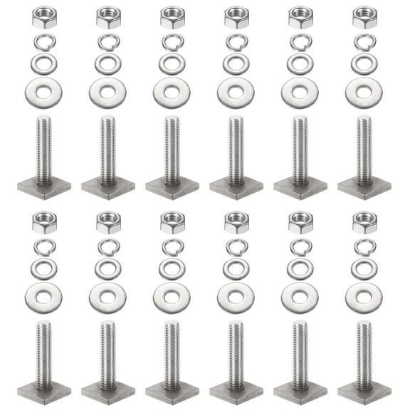 Uxcell T Slot Bolts M8 x 35mm Square Head T Bolts for Roof Rack 12 Set